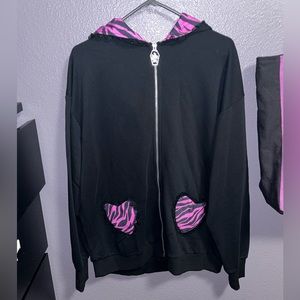 The grave girls zip up hoodie size large